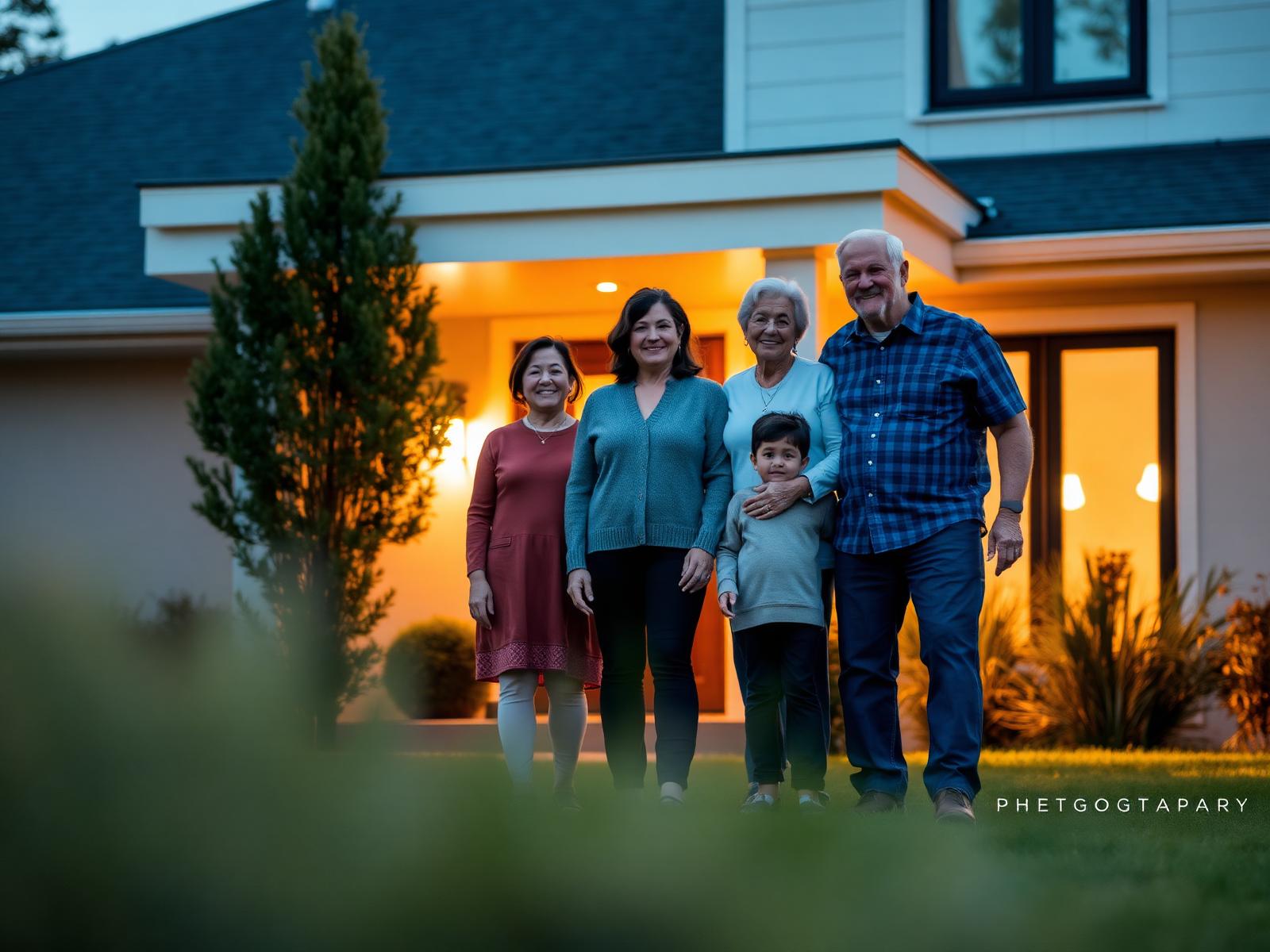 Family at home protected by life insurance
